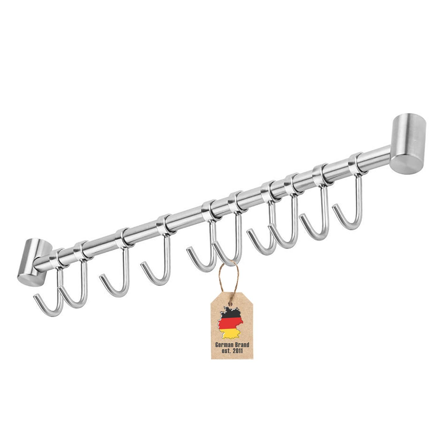 Intirilife Hängeleiste 52,6 cm Küchenreling 10 Haken