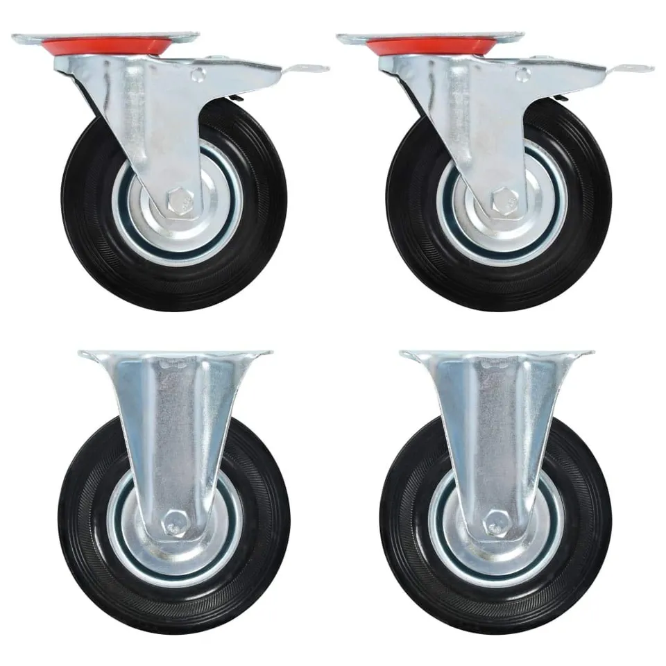 vidaXL Rollen 125 mm Möbelrollen 4 Stück mit Bremse 100 kg
