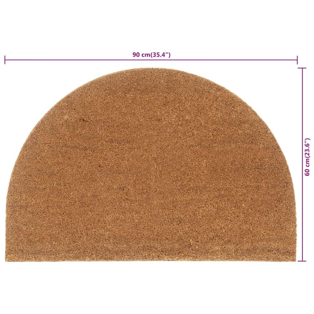 vidaXL Heim Fußmatte Natur halbrund 60x90 cm Kokos