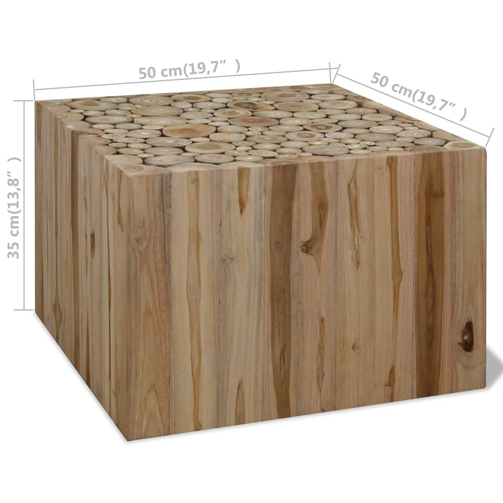 vidaXL Möbel Teak Couchtisch 50 cm Kaffeetisch Holz