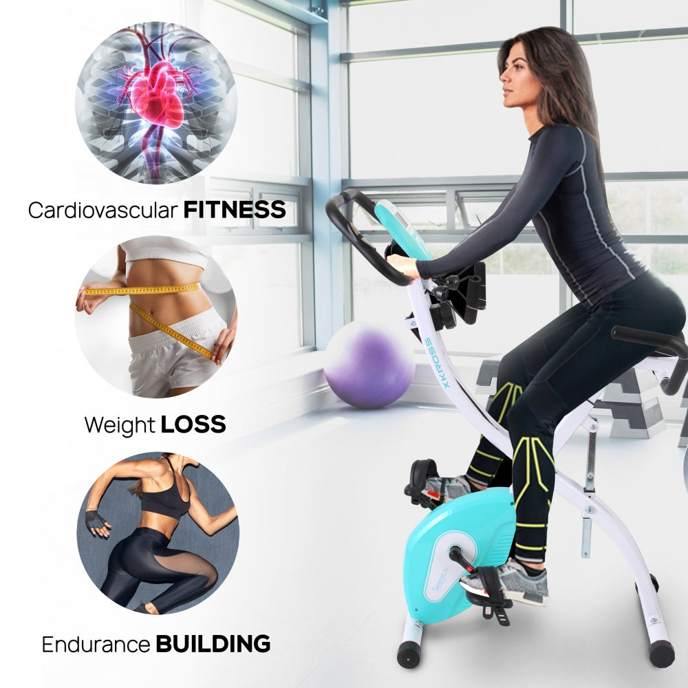 Serenelife Bicycle Klapp-Heimtrainer SLXB18 8 Stufen mit Puls
