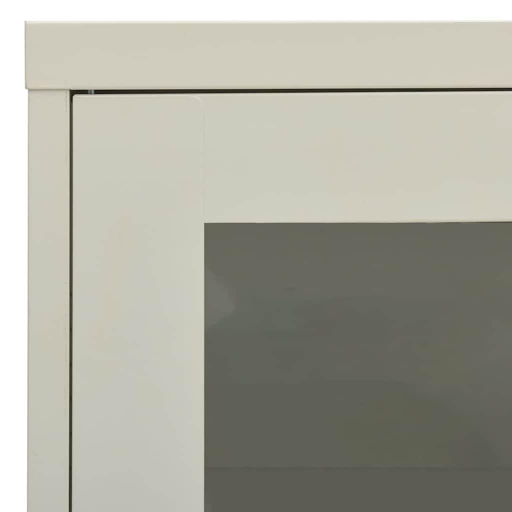 vidaXL Möbel Büroschrank Stahl Hellgrau 90x40x90 cm mit Glas