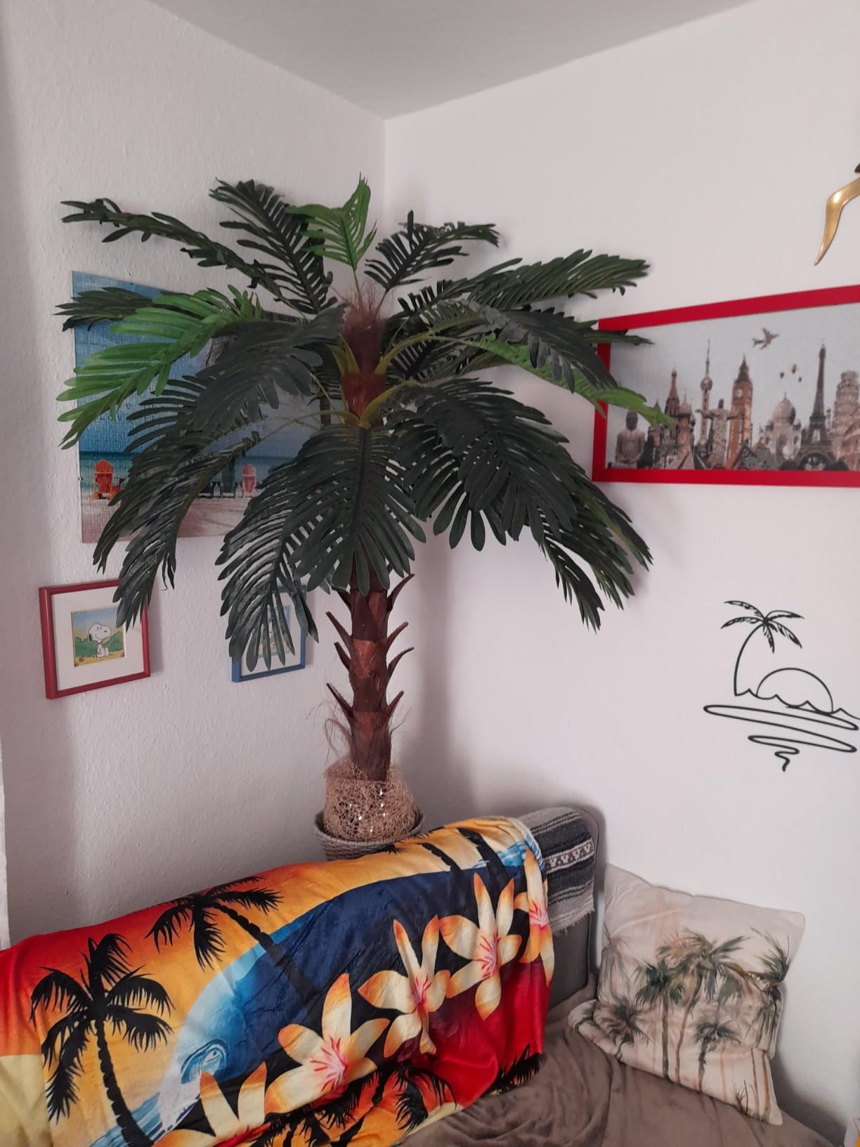 vidaXL Cycas Künstliche Palme 80 cm Grün mit Topf Deko