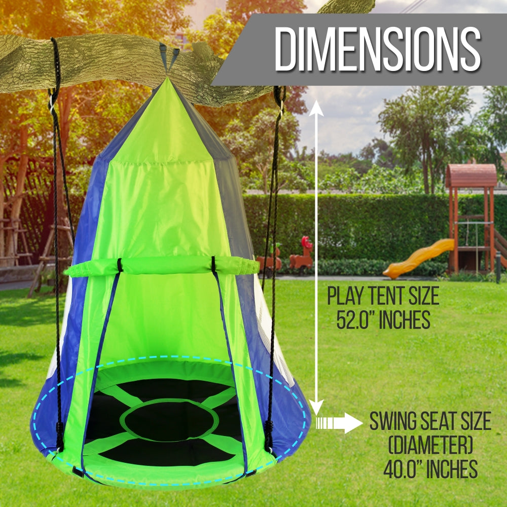 Serenelife Outdoor Swing Baumschaukel Tellerschaukel mit Zelt