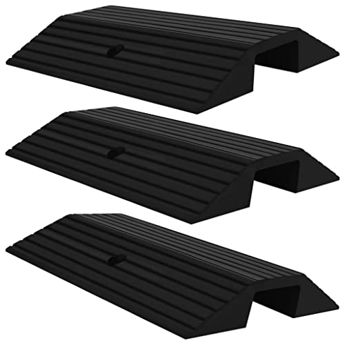 vidaXL Möbel Schwellenrampe 3er-Set Gummi schwarz 49x40x8 cm