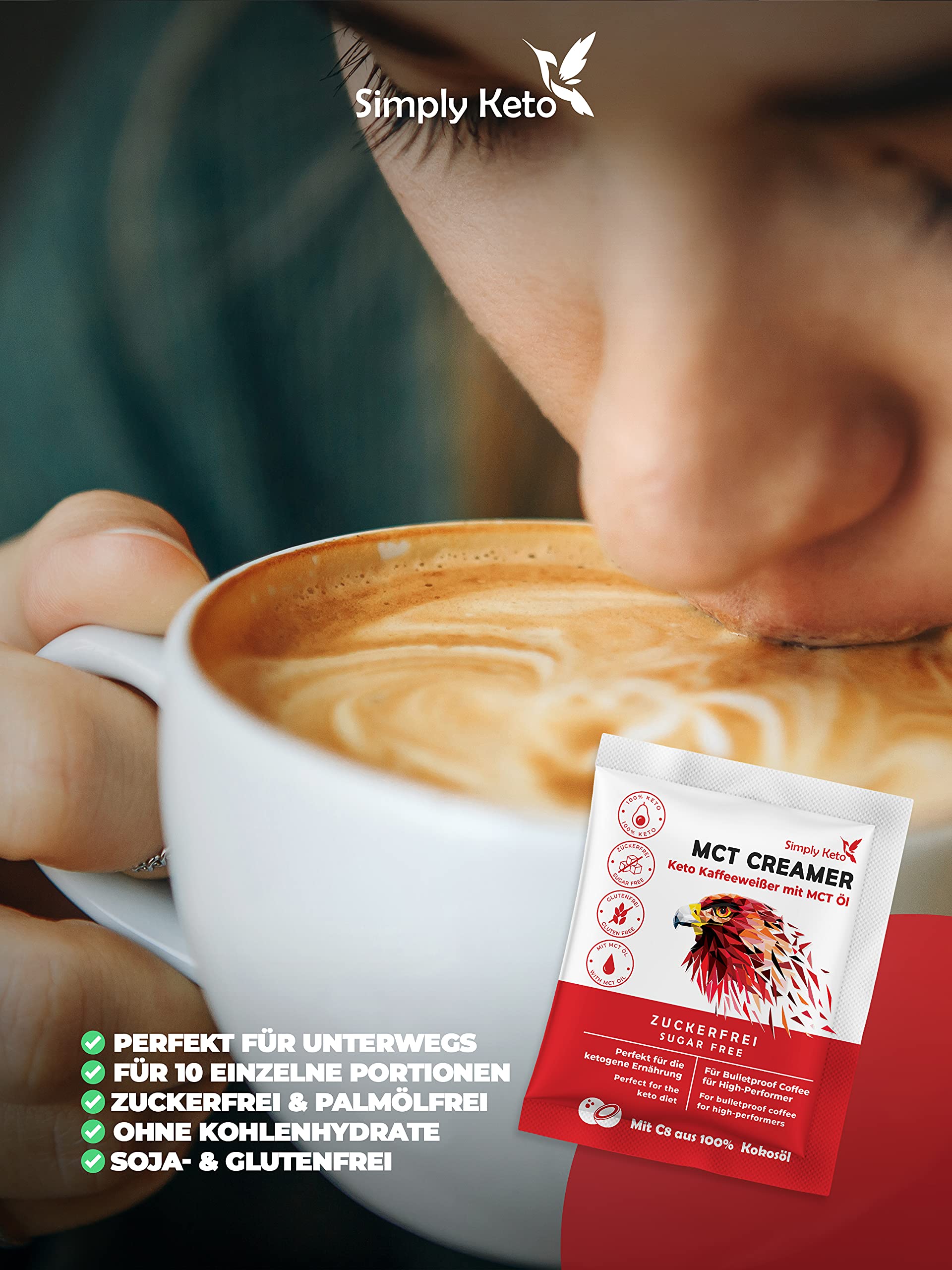 Simply Keto MCT Creamer 10x20g zuckerfrei Kaffeeweißer