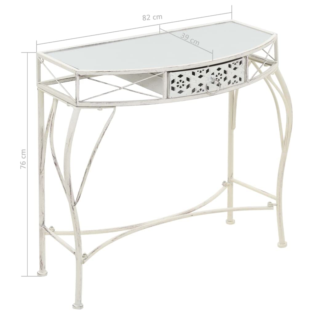 vidaXL Beistelltisch Französischer Stil Metall 82x39x76 weiß