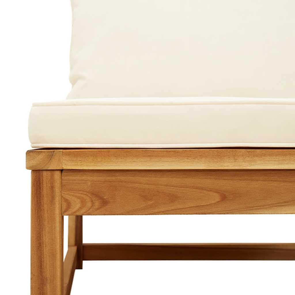 vidaXL Heim & Garten Garten-Ecksofa Creme Akazie 73 cm