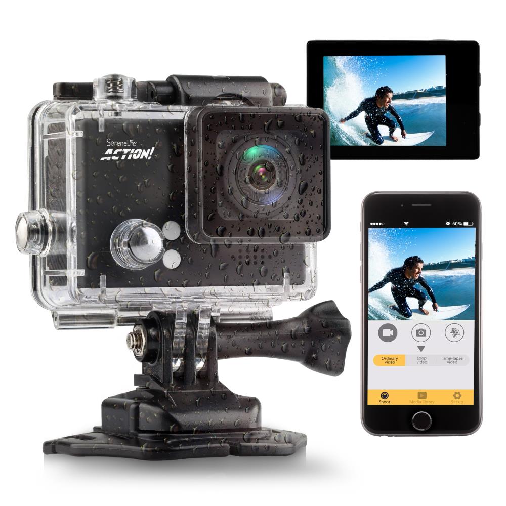 Serenelife Cameras Actioncam 4K Schwarz WiFi Slow-Mo