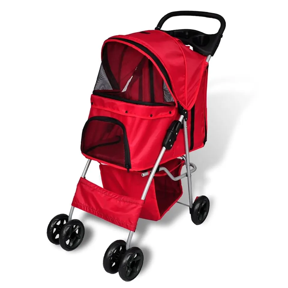 vidaXL Hundewagen Hundebuggy Buggy Rot faltbar