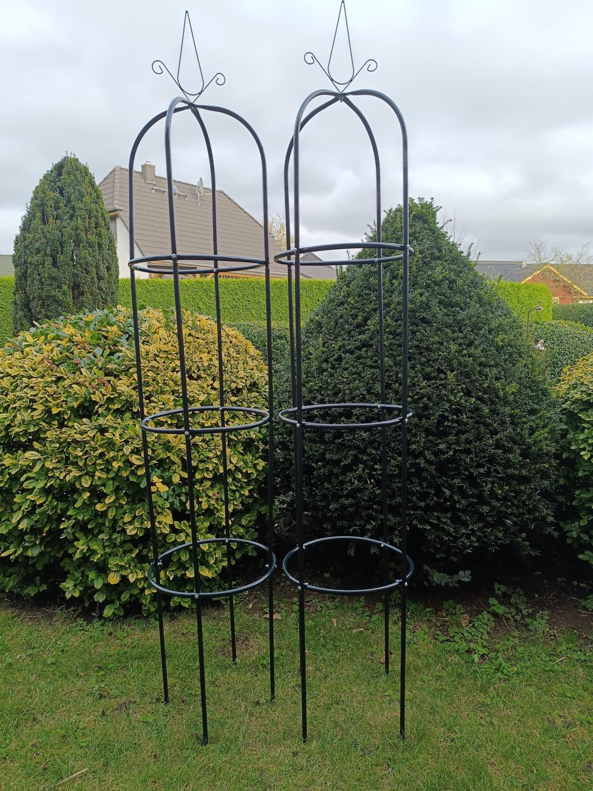 vidaXL Garten-Ranktürme 2 Stk Dunkelgrün 190 cm Eisen