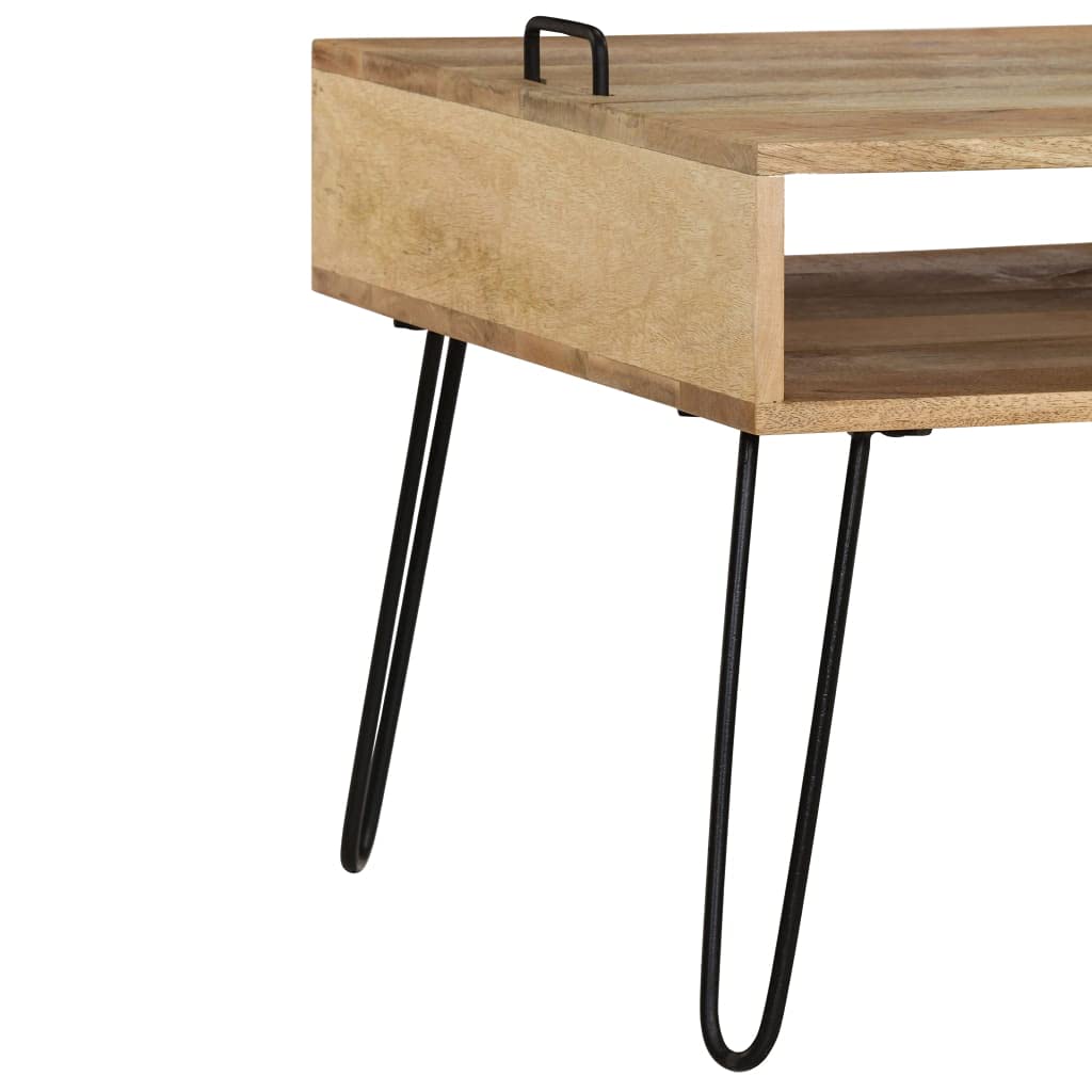 vidaXL TV-Tisch Mangoholz Stahl 110x35x45cm Industrial
