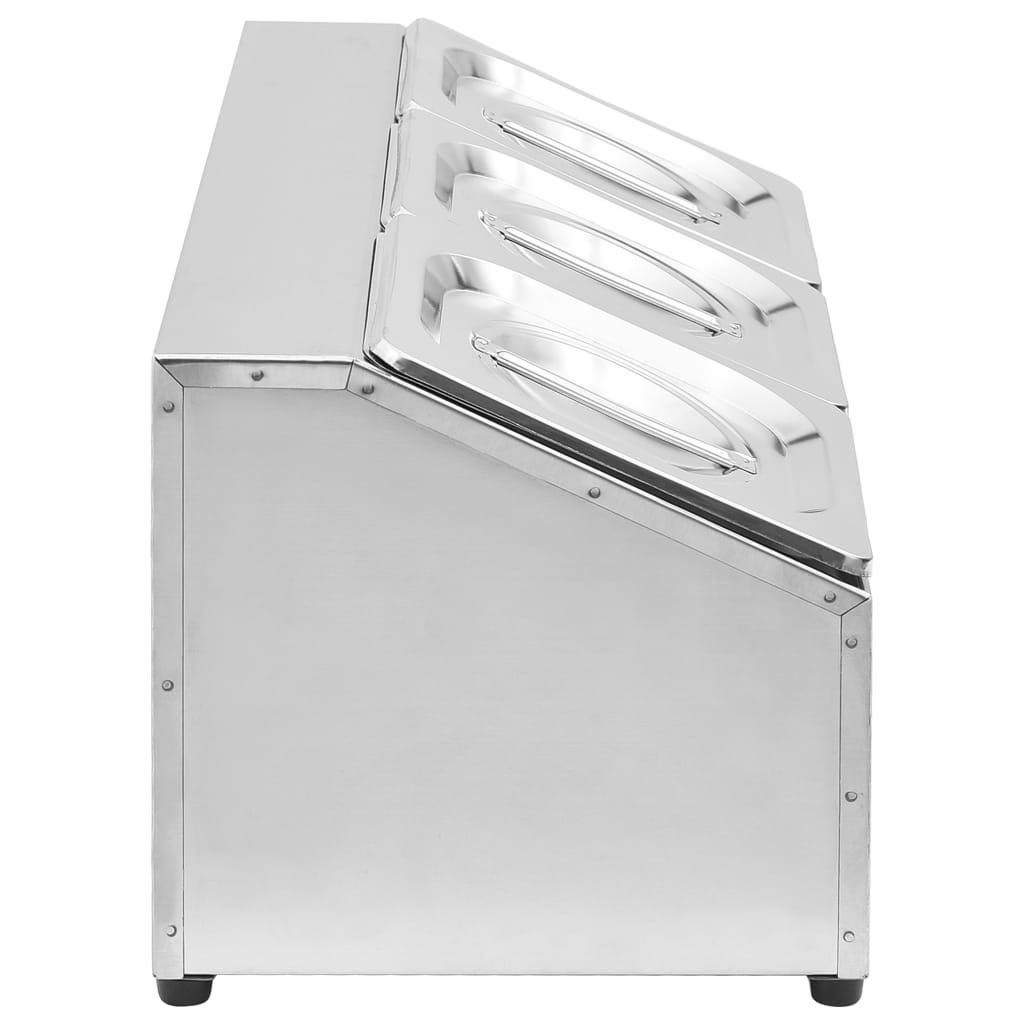 vidaXL Gastronorm-Ständer GN 1/6 Edelstahl 49,7cm 3er