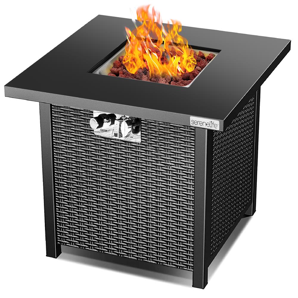 Serenelife Fire Pit Feuertisch Propan 40000 BTU 28" Metall