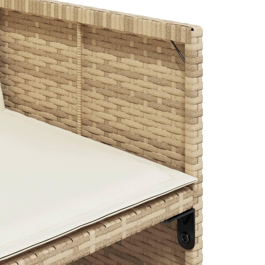 vidaXL Garten-Essgruppe Poly Rattan 10-Sitzer Beige mit Kissen