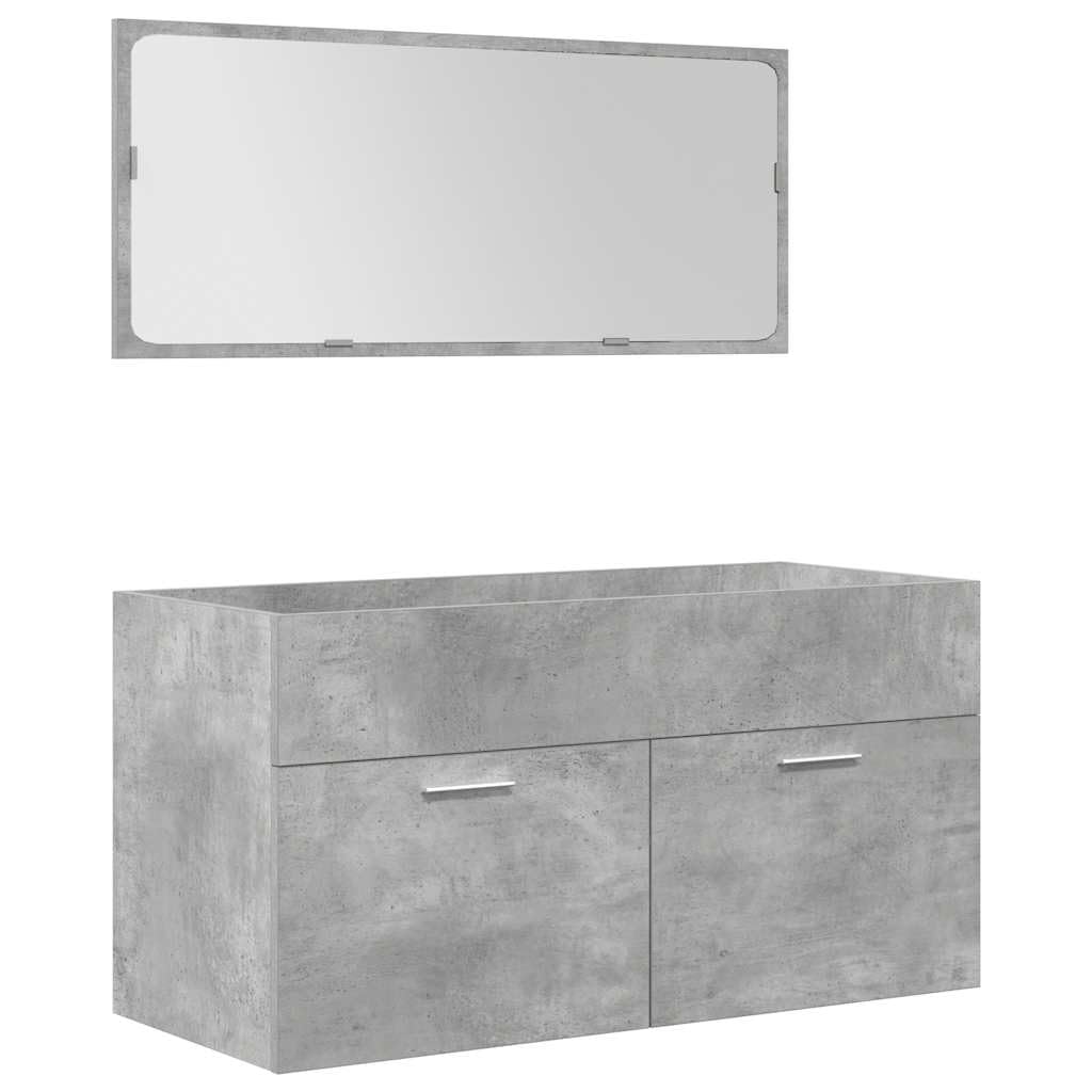vidaXL Möbel 5-tlg. Badmöbel-Set Betongrau Holzwerkstoff