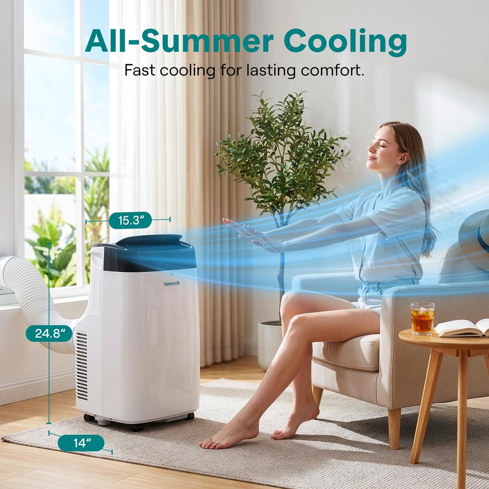 Serenelife Portable AC Klimaanlage 8000 BTU Weiß