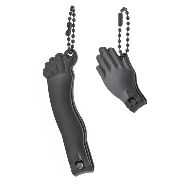 Kikkerland Nagelknipser Set Hand Fuß Schwarz 2-teilig