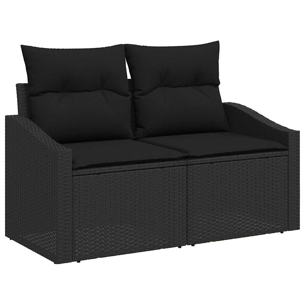 vidaXL Heim & Garten Gartensofa-Set 10-tlg Schwarz Poly-Rattan