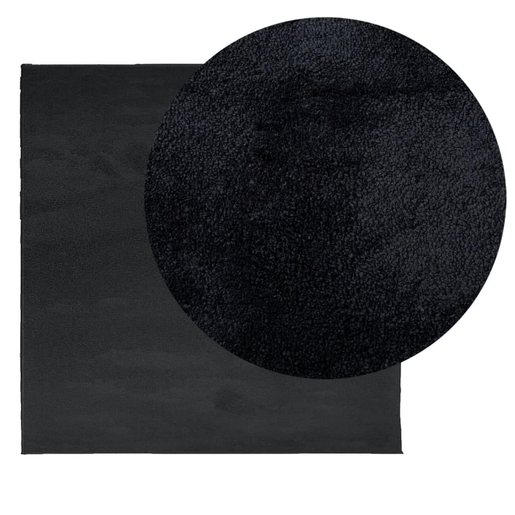 vidaXL Teppich Oviedo Kurzflor schwarz 240x240 cm