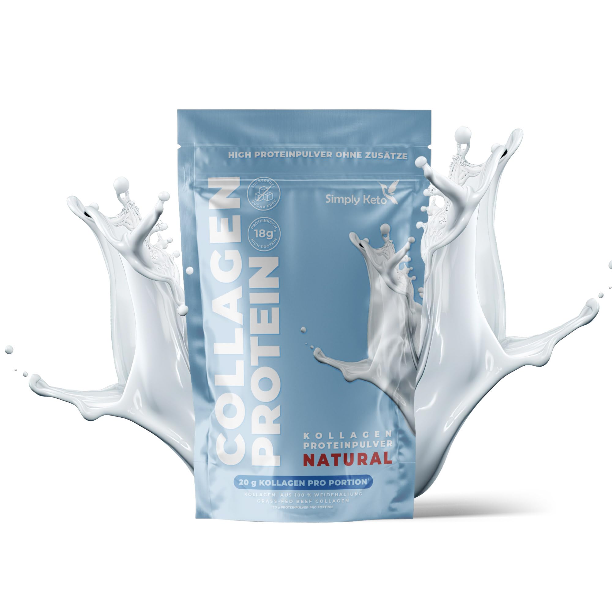 Keto Collagen Pulver 500g neutral 91% Protein Weidehaltung