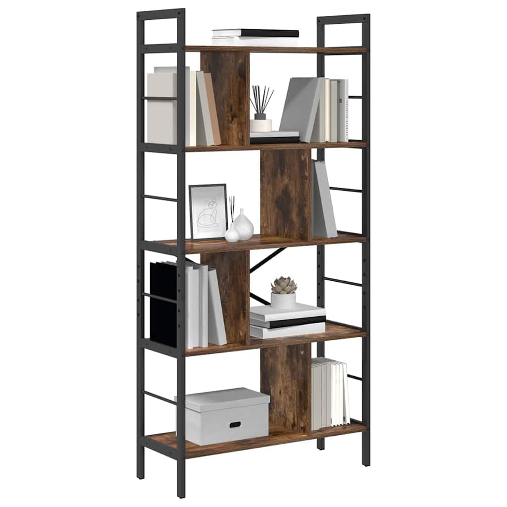 vidaXL Bücherregal 9 Ebenen Standregal Räuchereiche 156 cm