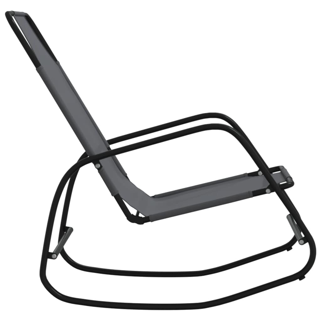vidaXL Schaukelliege Grau 2er-Set Stahl Textilene Gartenliege
