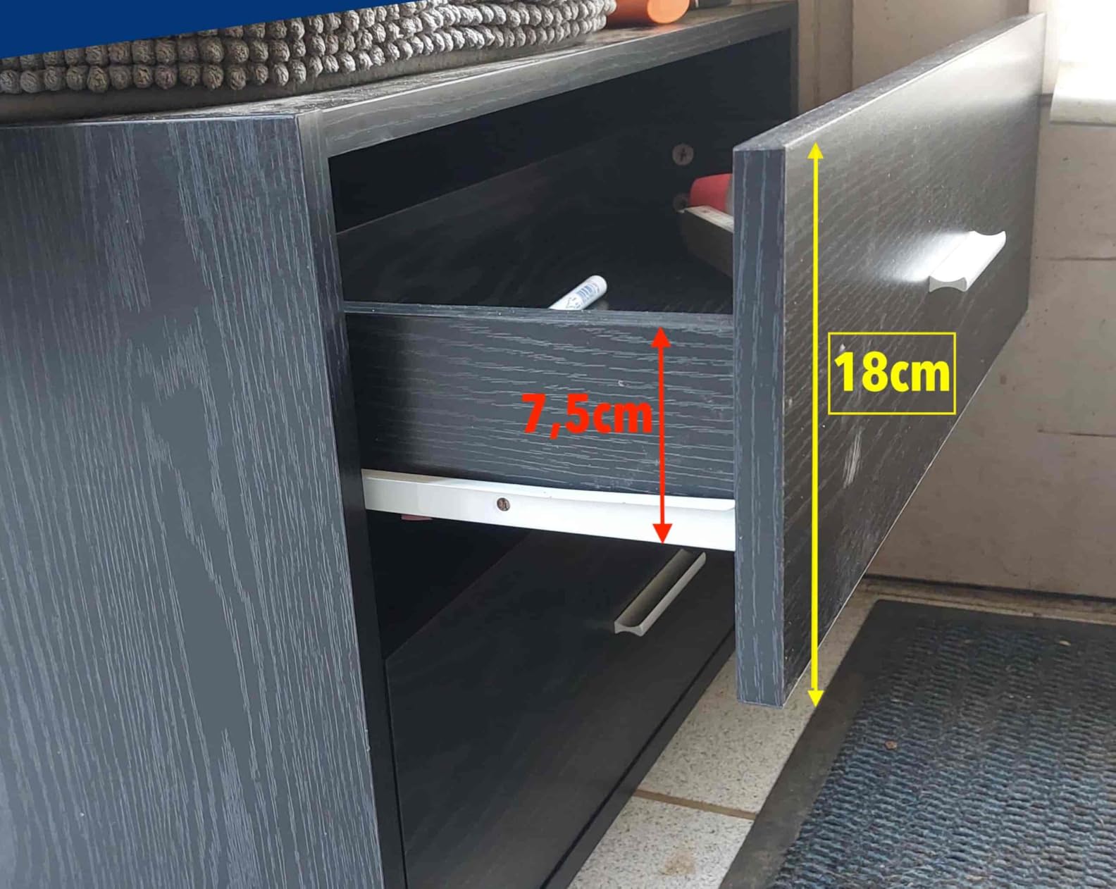 vidaXL Schrank 2 Schubladen Kommode Grau Sonoma 60x31x40