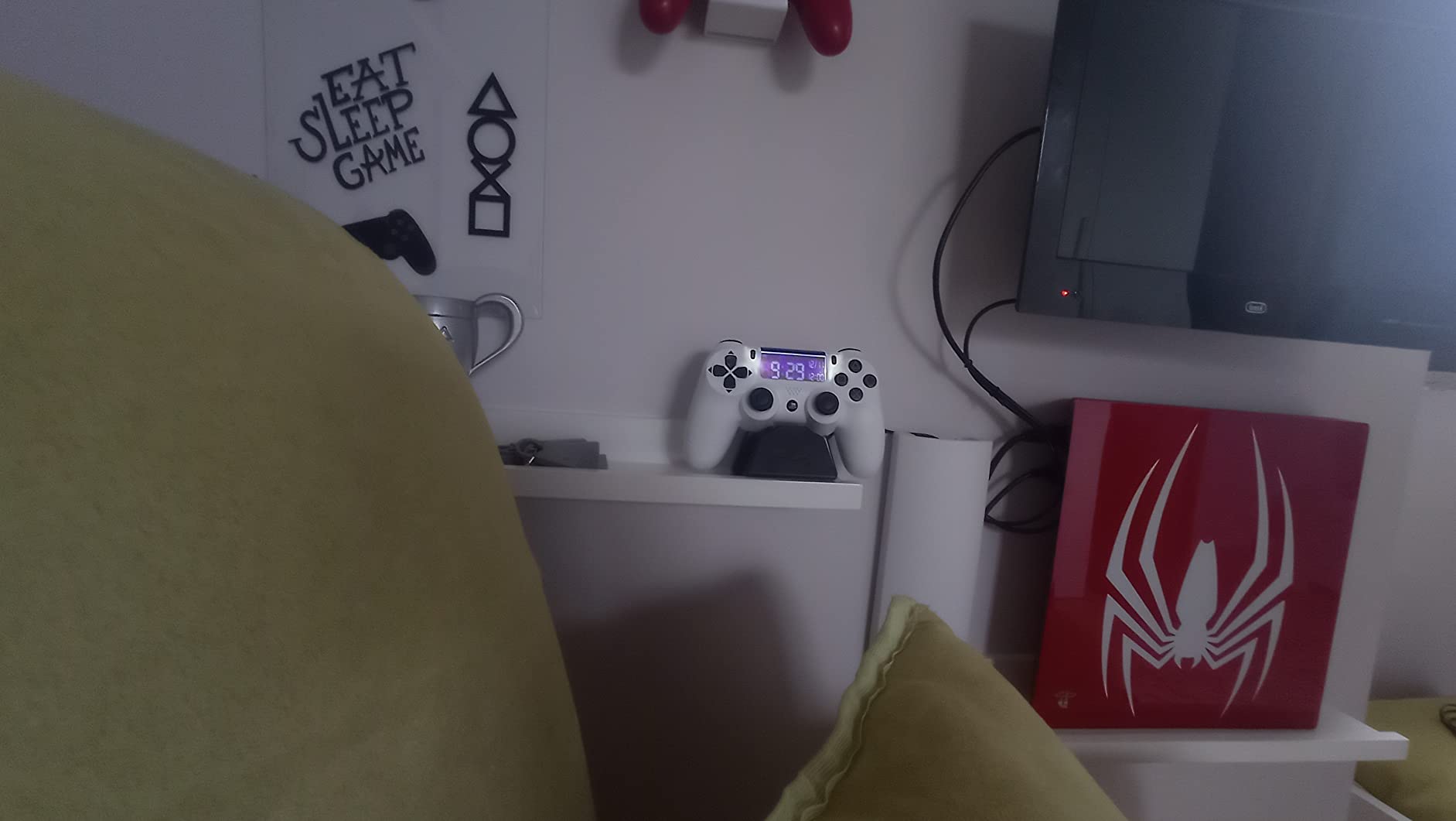 Paladone Playstation Controller Wecker PP8342PS Weiß LCD