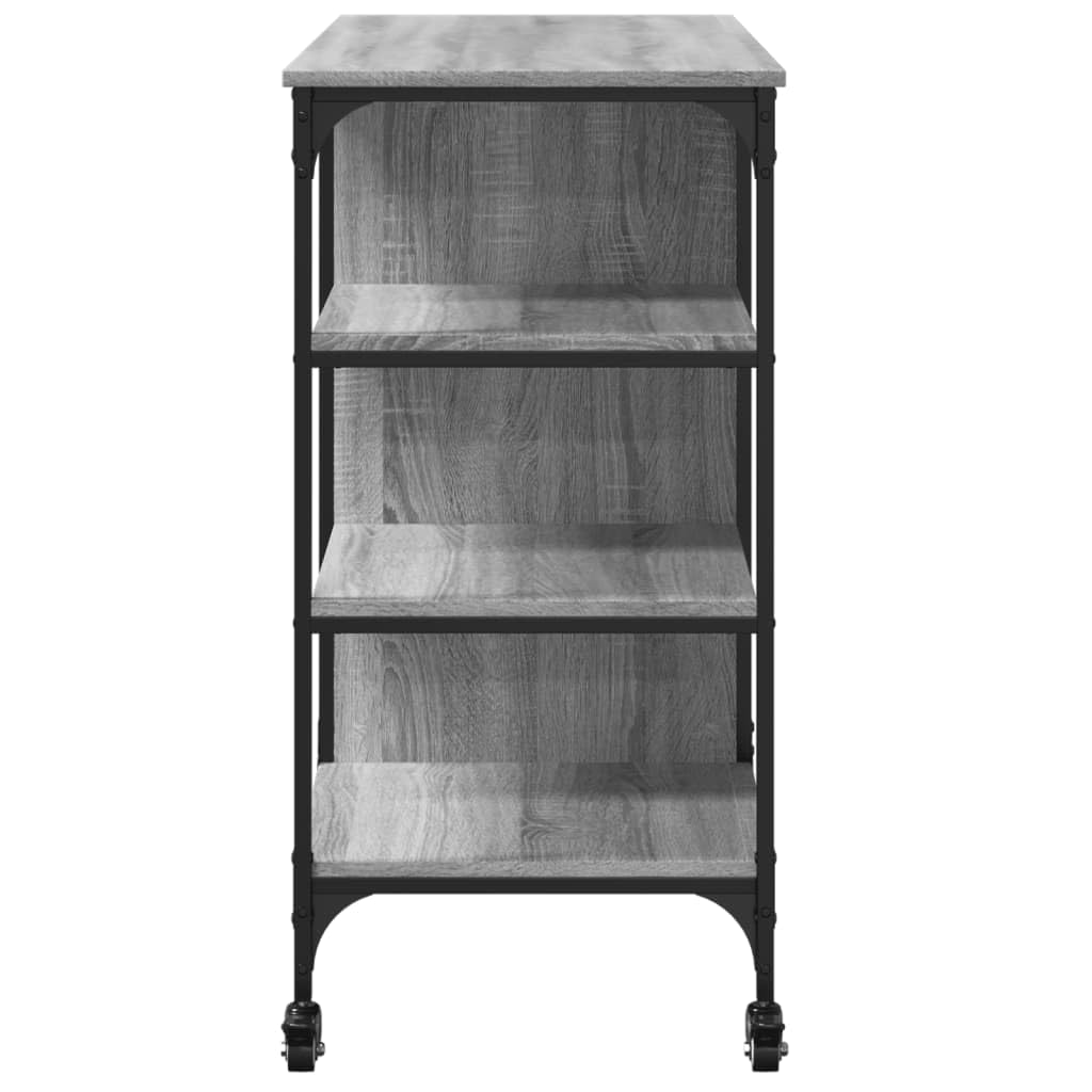 vidaXL Möbel Küchenwagen Grau Sonoma 100x45x89,5 Holz