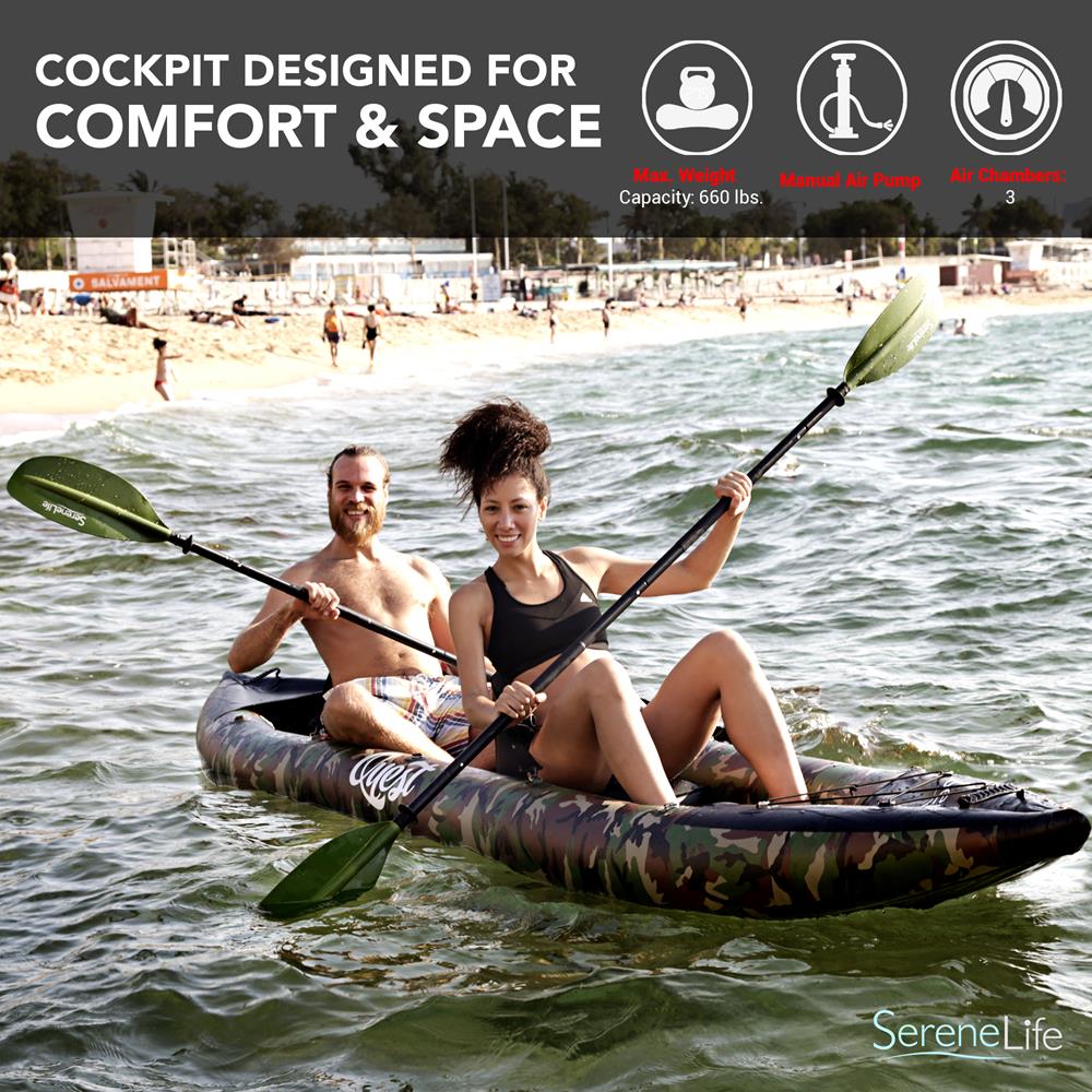 Serenelife Pool Set Kajak 2 Personen Camo 300 kg