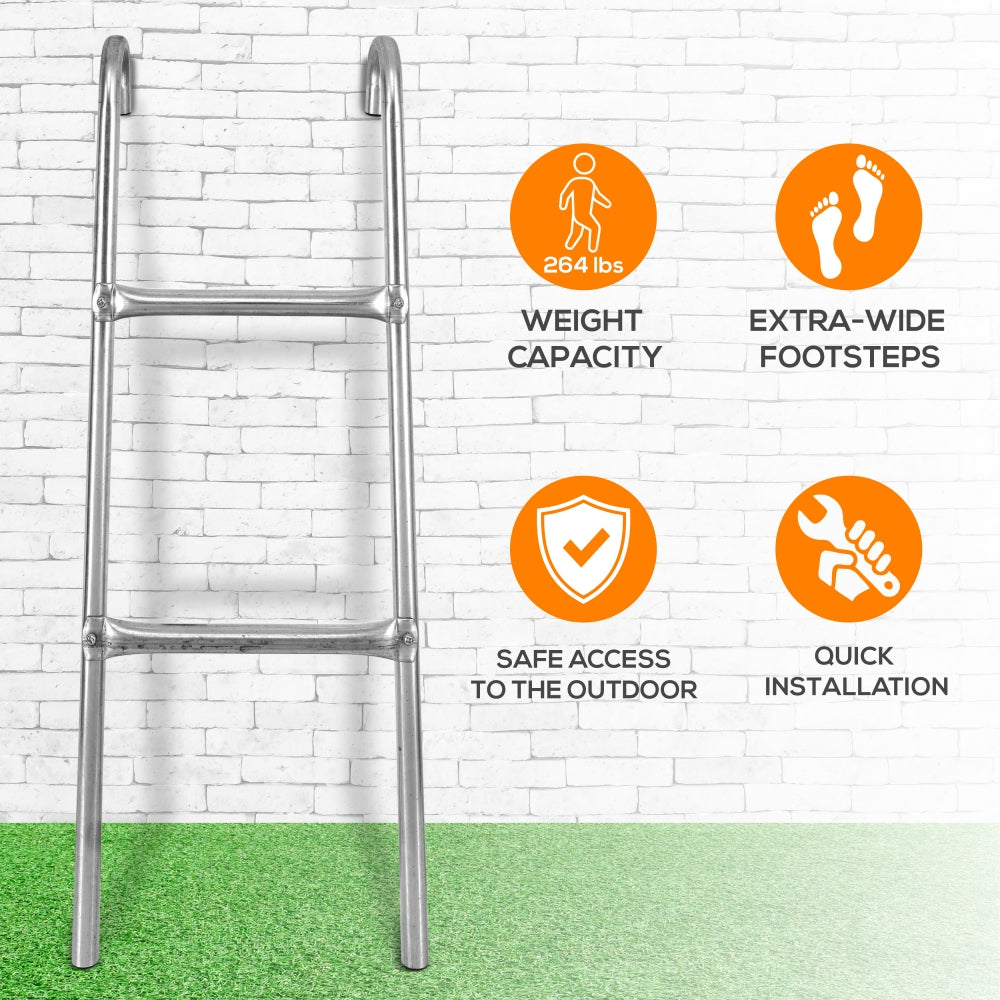 Serenelife Fitness SLTRALDR Trampolinleiter Stahl 2-Stufen