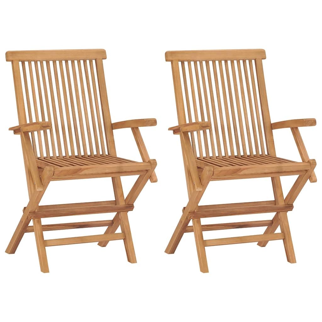 vidaXL Heim & Garten Garten-Essgruppe Teak 3-TLG klappbar