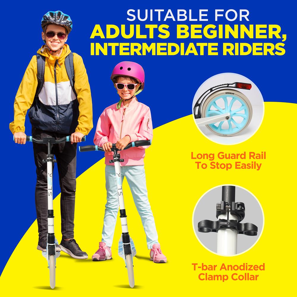 Serenelife Scooters SLADTAVL Kick Scooter Weiß klappbar 220 lbs