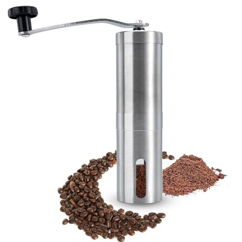 Intirilife Kaffeemühle manuell Edelstahl Silber 120 ml