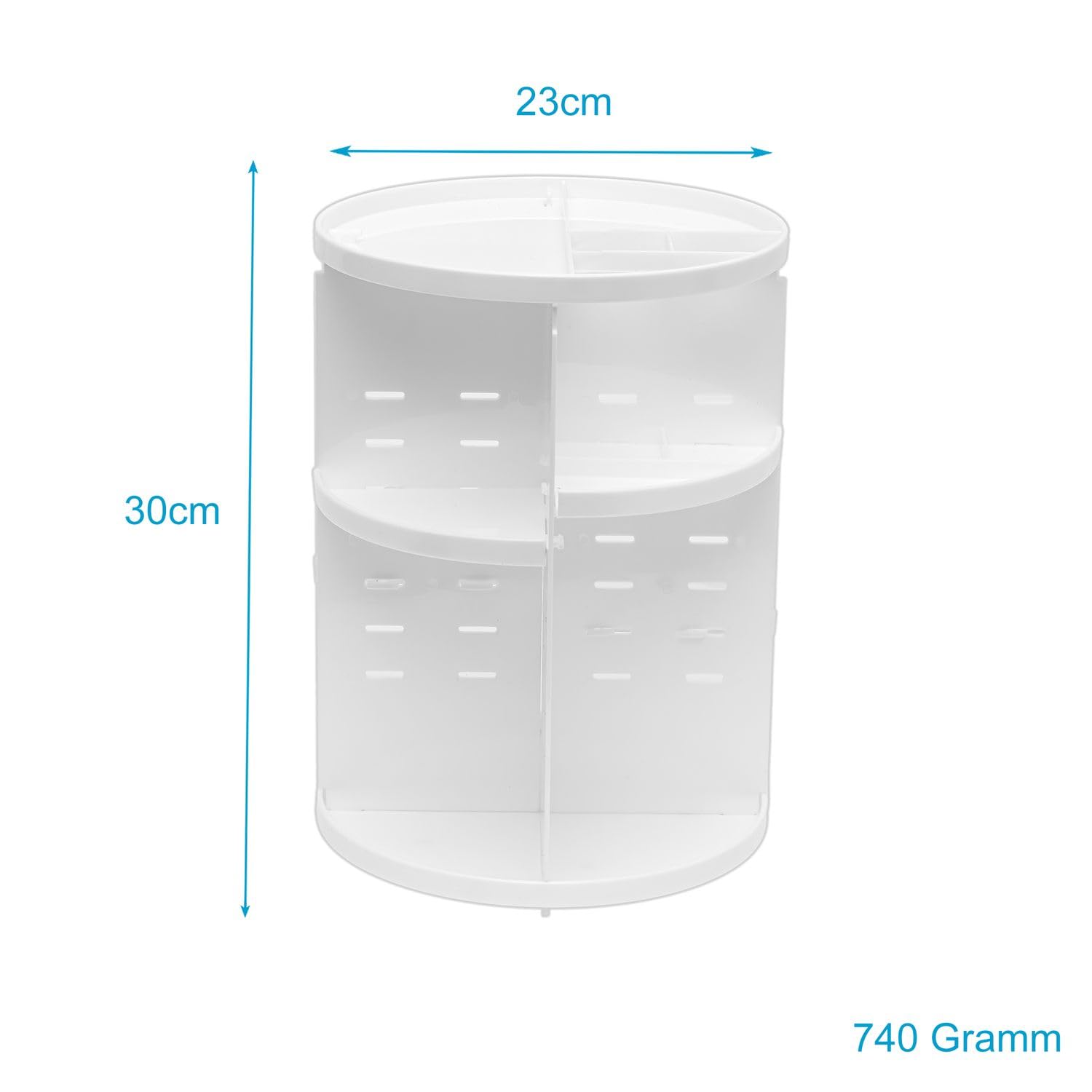 Intirilife Make-Up Organizer Weiß 360 Grad 30x23 cm