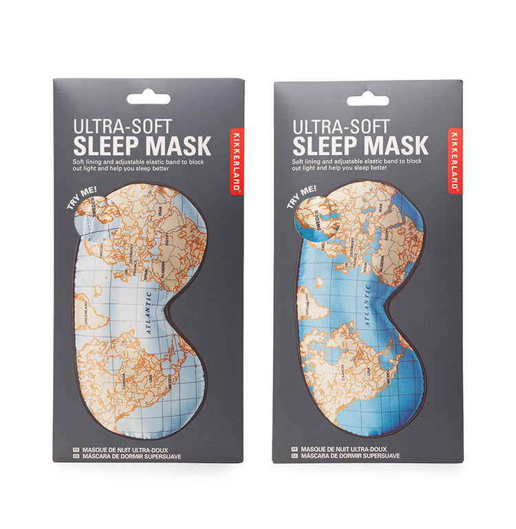 Kikkerland On-The-Go Maps Schlafmaske mit Gummiband