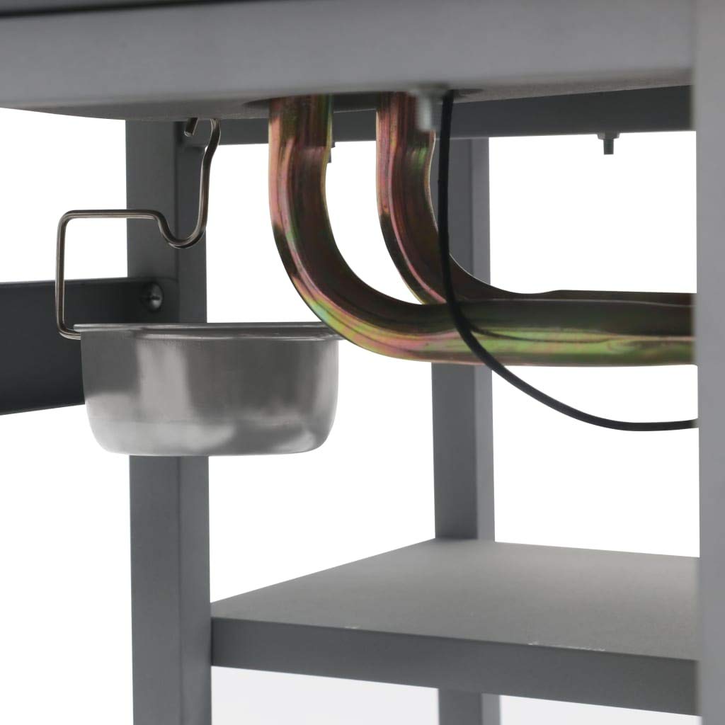 vidaXL Heim & Garten Gasgrill Edelstahl Silbern Beistelltisch