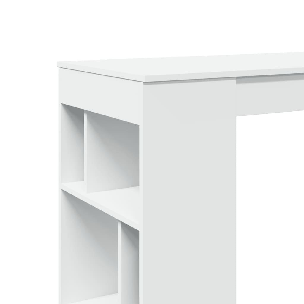vidaXL Möbel Bartisch Weiß Holzwerkstoff 102x50x103,5 cm 6 Fächer