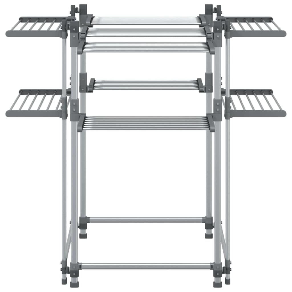 vidaXL Wäschetrockner 107x107x120 cm Alu 2 Etagen 33 m silbern