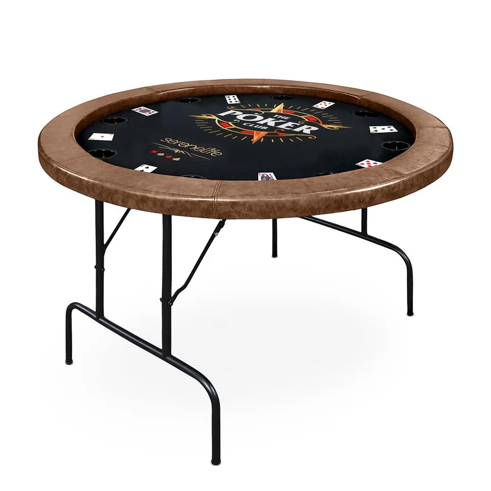 Serenelife Game Tables SLPR750 Pokertisch Braun 8 Spieler klappbar