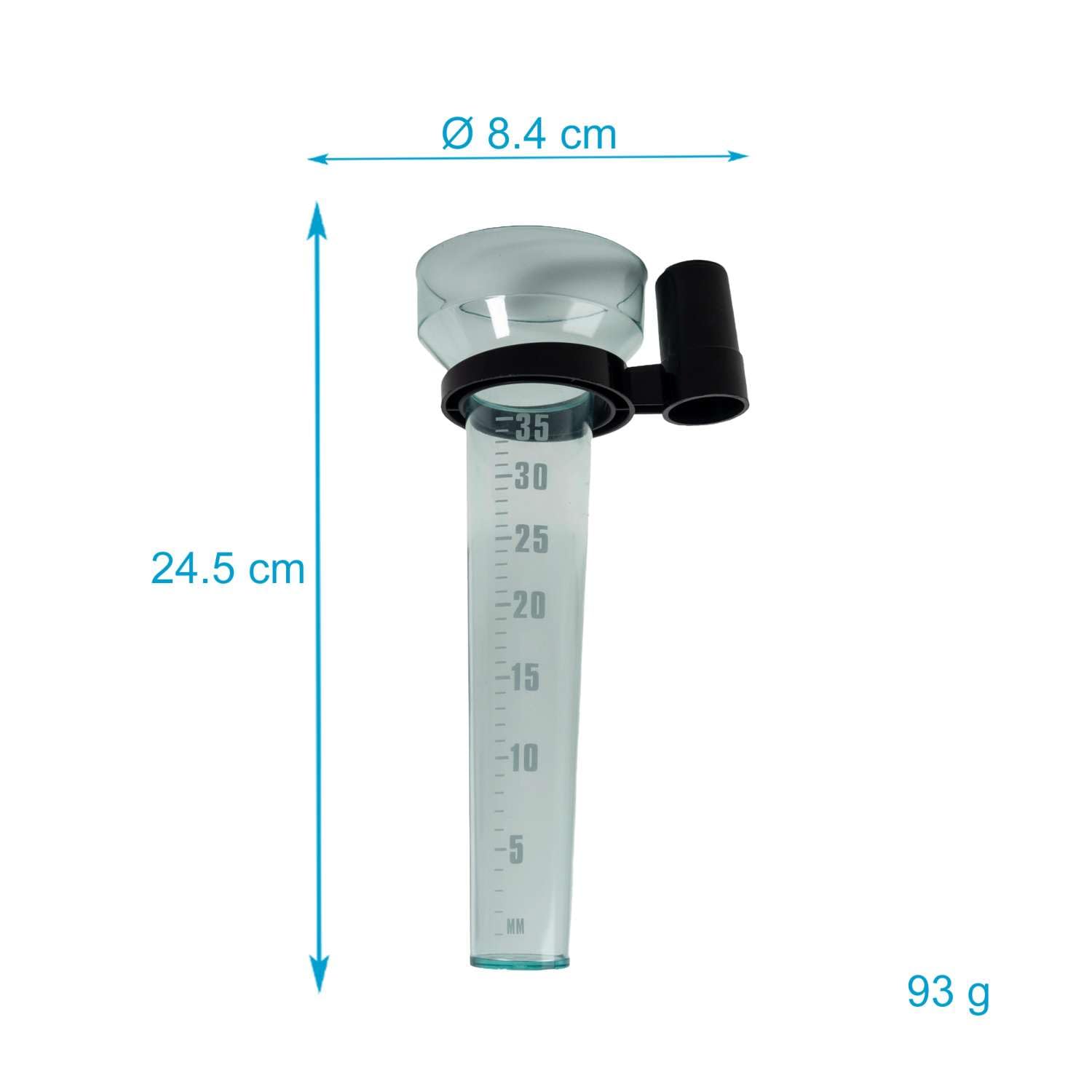 Intirilife Regenmesser 35 mm Niederschlagsmesser mit Halter