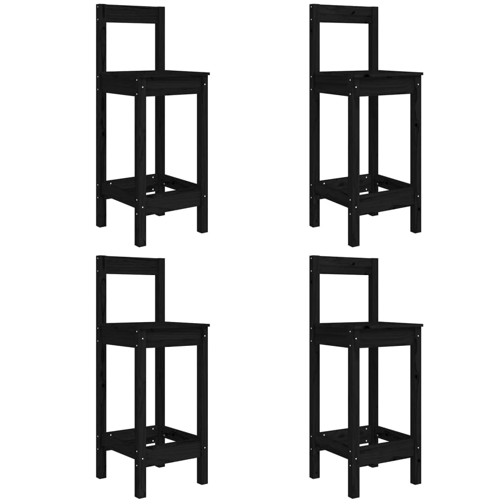 vidaXL 5-tlg. Gartenbar-Set Bartisch schwarz mit Lehne