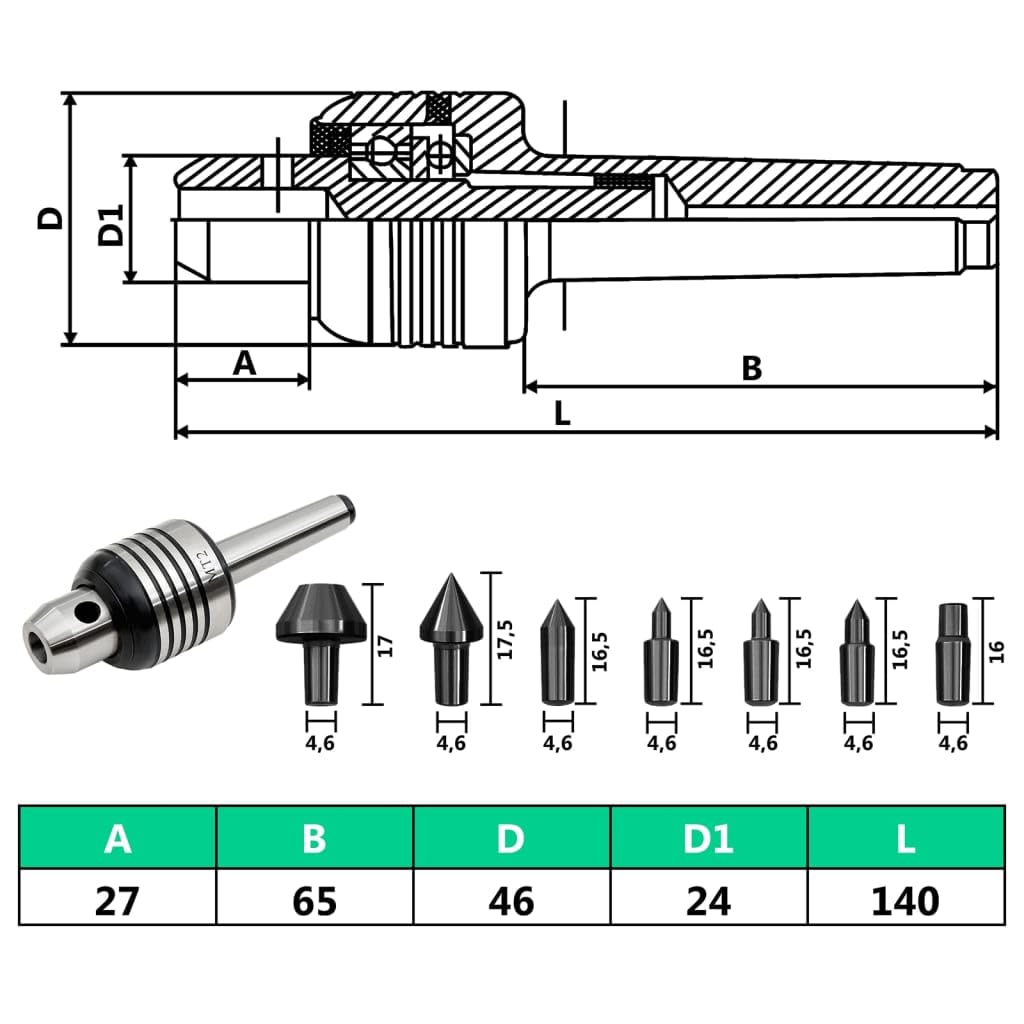 vidaXL Heim & Garten Körnerspitze Set MT2 10-tlg Stahl