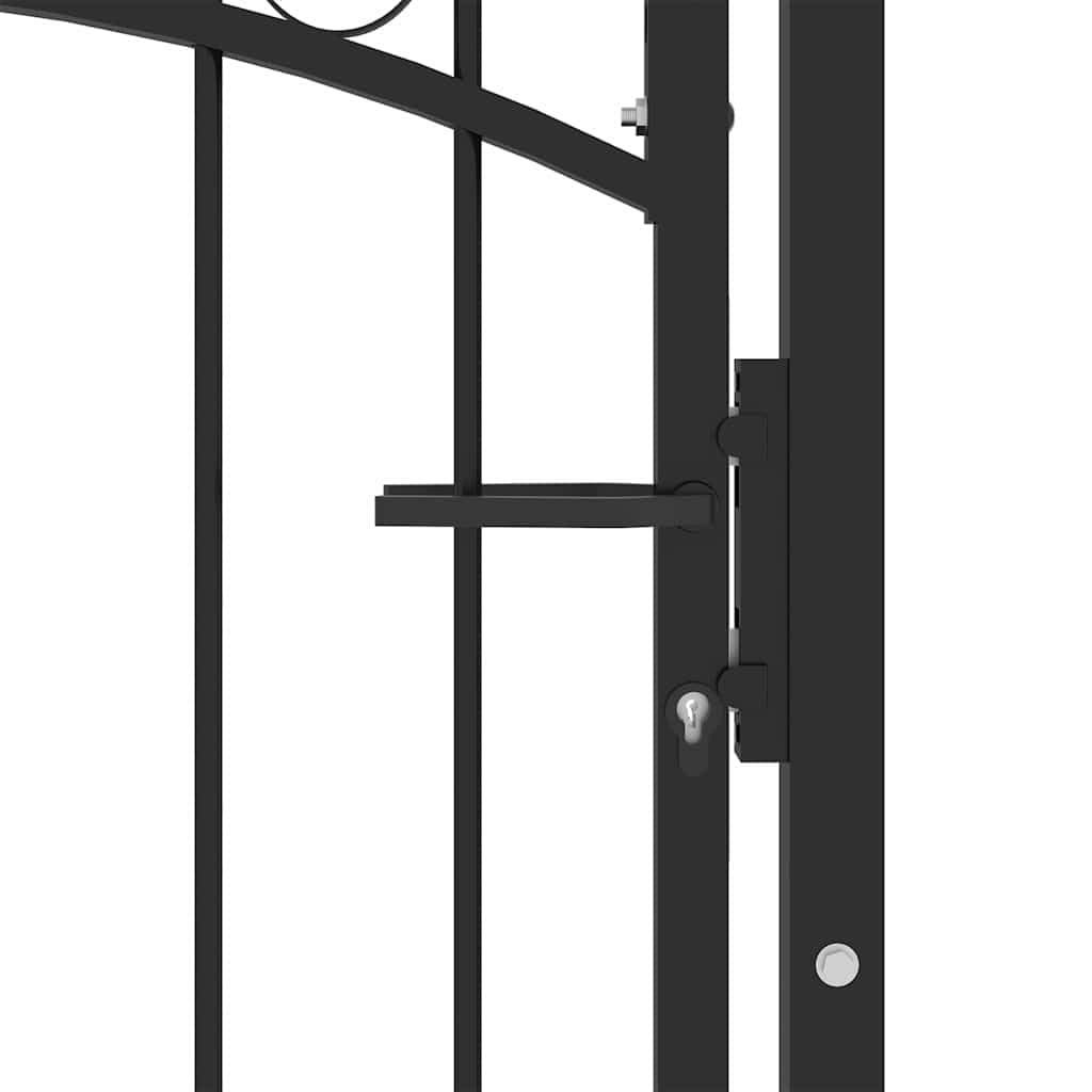 vidaXL Heim & Garten Zauntor Stahl 102x150cm Schwarz mit Spitzen