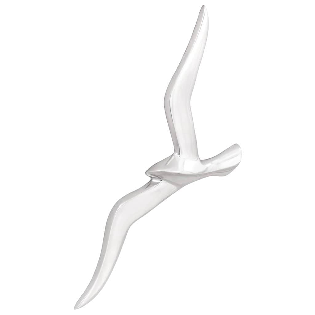 vidaXL Möwe 2 pcs Wandskulptur Silber Aluminium 45 cm