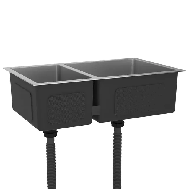 vidaXL Küchenspüle Edelstahl Silber 71,5x44x20 cm mit Sieb