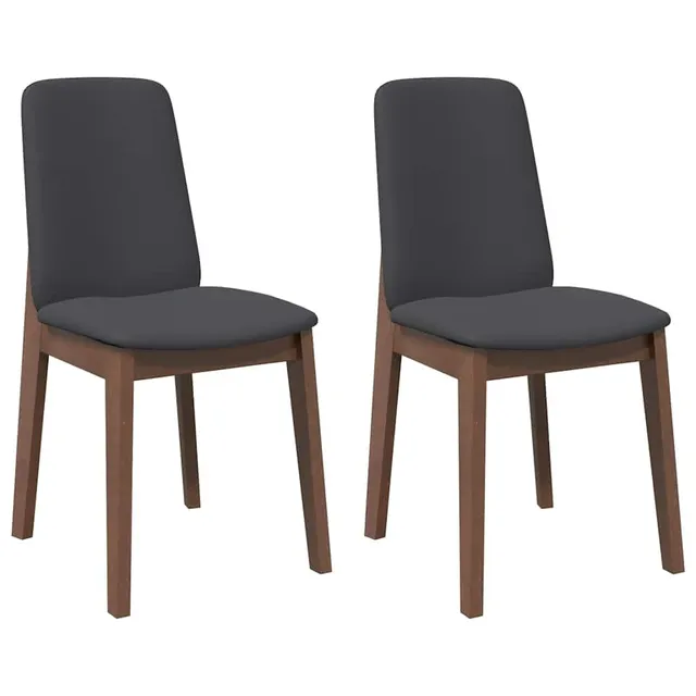 vidaXL Esszimmerstühle Braun 2er Set Holz 45x54x83 mit Kissen
