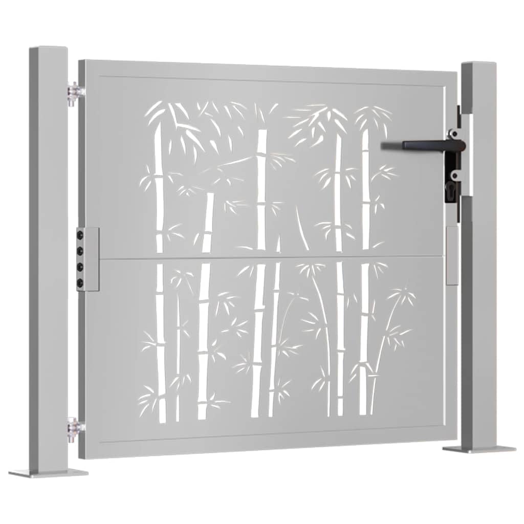 vidaXL Gartentor 100x75 cm Cortenstahl Bambus-Design Tor