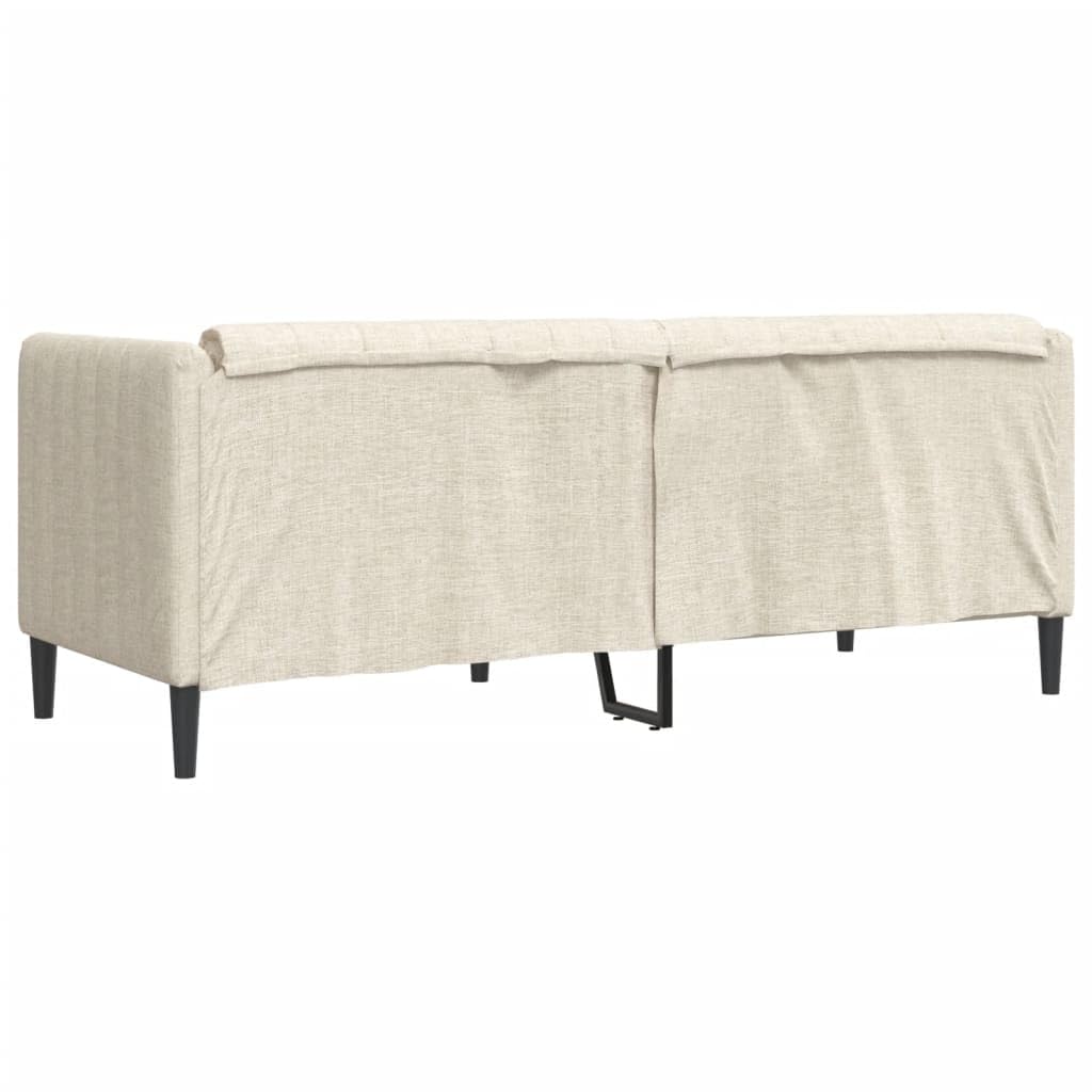 vidaXL Möbel 2-Sitzer-Sofa Creme Leinen Stoffsofa